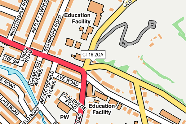 CT16 2QA map - OS OpenMap – Local (Ordnance Survey)