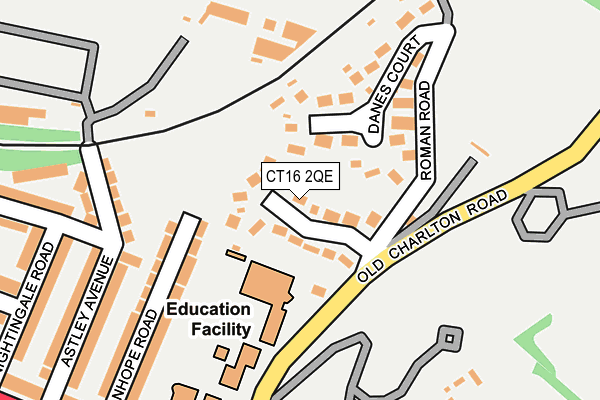 CT16 2QE map - OS OpenMap – Local (Ordnance Survey)