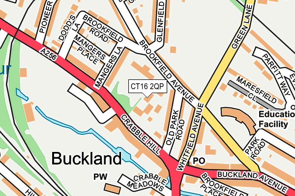 CT16 2QP map - OS OpenMap – Local (Ordnance Survey)