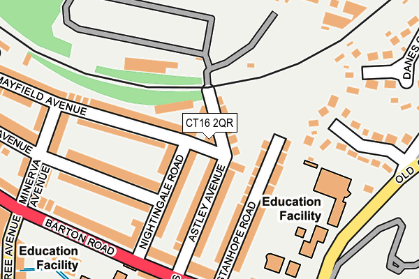 CT16 2QR map - OS OpenMap – Local (Ordnance Survey)
