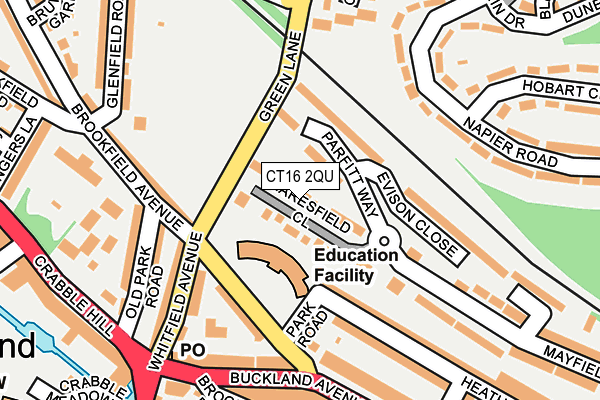 CT16 2QU map - OS OpenMap – Local (Ordnance Survey)
