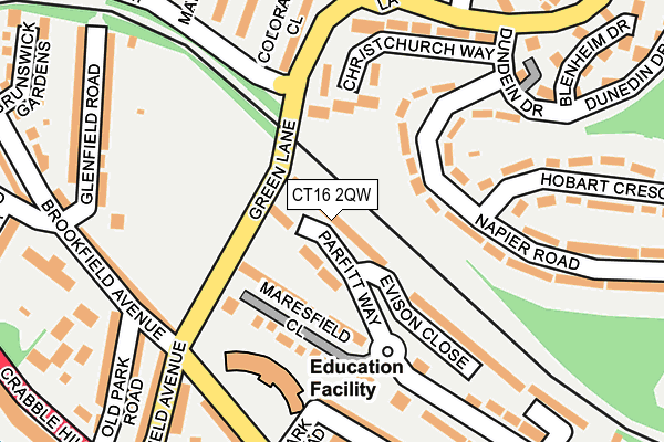 CT16 2QW map - OS OpenMap – Local (Ordnance Survey)