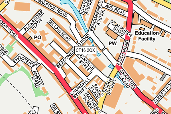 CT16 2QX map - OS OpenMap – Local (Ordnance Survey)