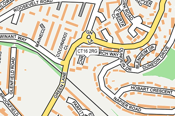 CT16 2RG map - OS OpenMap – Local (Ordnance Survey)