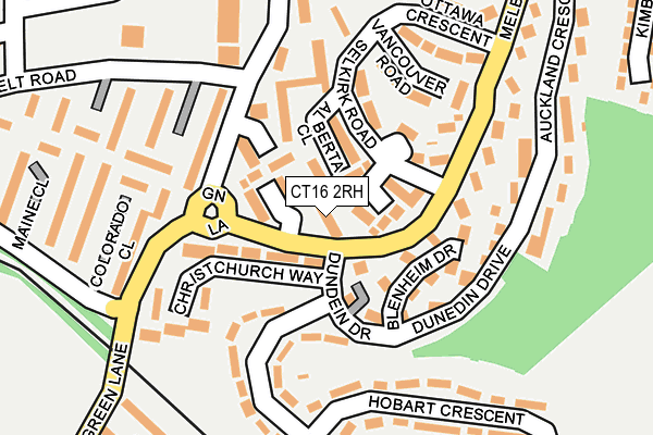 CT16 2RH map - OS OpenMap – Local (Ordnance Survey)