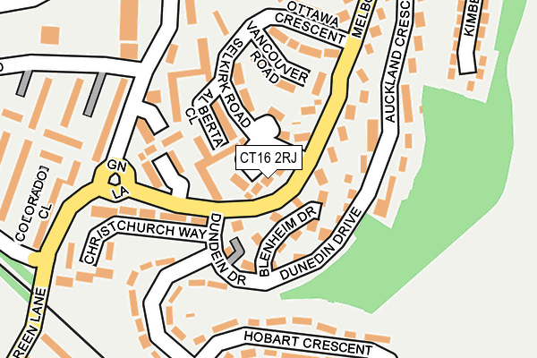 CT16 2RJ map - OS OpenMap – Local (Ordnance Survey)