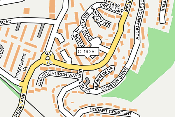 CT16 2RL map - OS OpenMap – Local (Ordnance Survey)