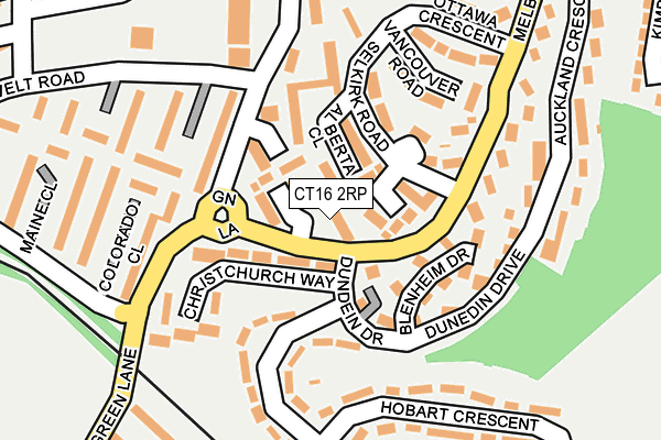 CT16 2RP map - OS OpenMap – Local (Ordnance Survey)