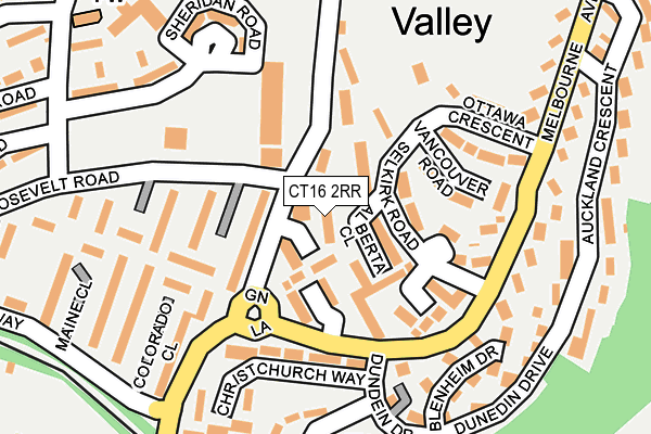 CT16 2RR map - OS OpenMap – Local (Ordnance Survey)