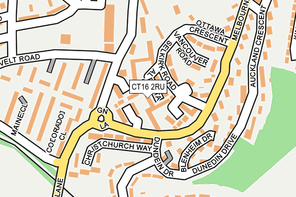 CT16 2RU map - OS OpenMap – Local (Ordnance Survey)