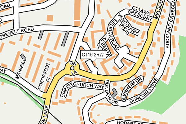 CT16 2RW map - OS OpenMap – Local (Ordnance Survey)