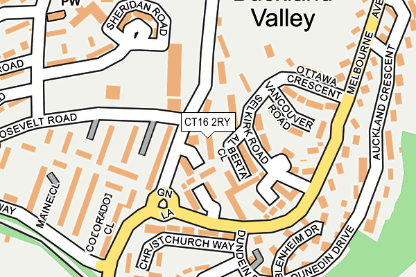 CT16 2RY map - OS OpenMap – Local (Ordnance Survey)