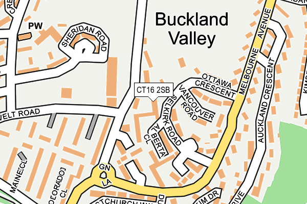 CT16 2SB map - OS OpenMap – Local (Ordnance Survey)