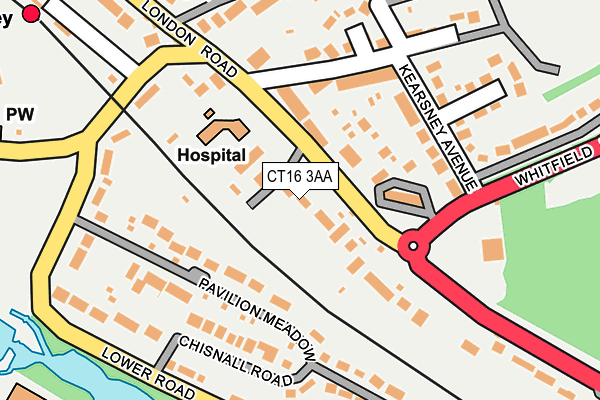 CT16 3AA map - OS OpenMap – Local (Ordnance Survey)