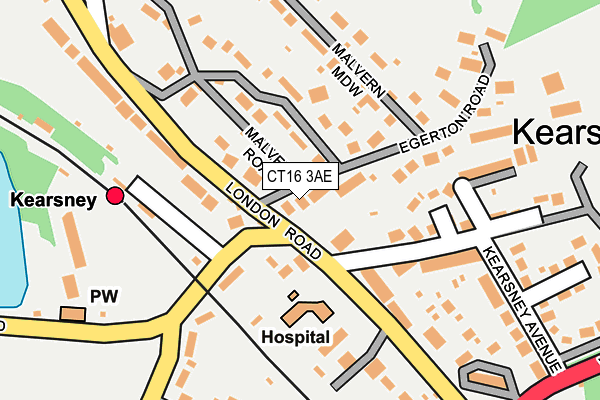 CT16 3AE map - OS OpenMap – Local (Ordnance Survey)