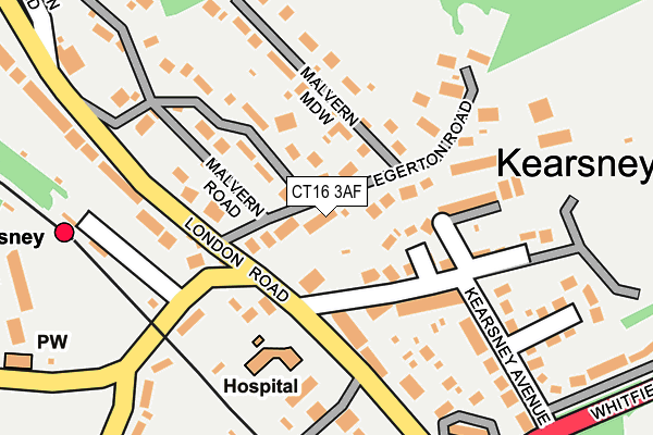 CT16 3AF map - OS OpenMap – Local (Ordnance Survey)