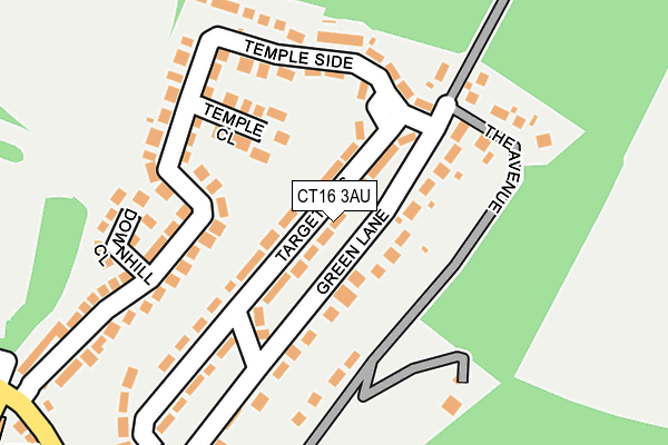 CT16 3AU map - OS OpenMap – Local (Ordnance Survey)