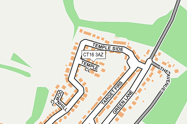 CT16 3AZ map - OS OpenMap – Local (Ordnance Survey)