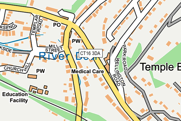 CT16 3DA map - OS OpenMap – Local (Ordnance Survey)