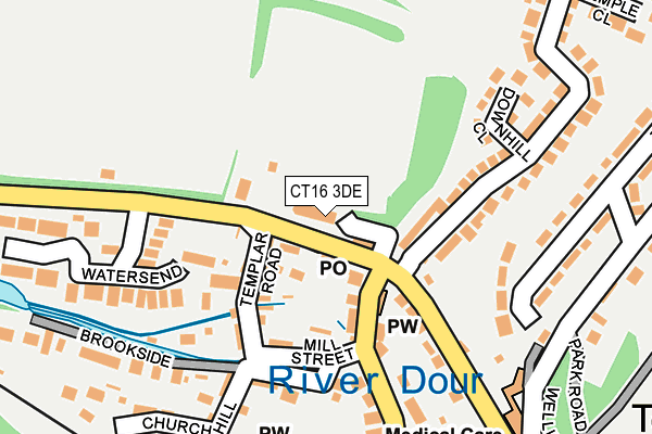 CT16 3DE map - OS OpenMap – Local (Ordnance Survey)