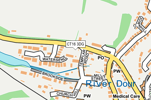 CT16 3DG map - OS OpenMap – Local (Ordnance Survey)