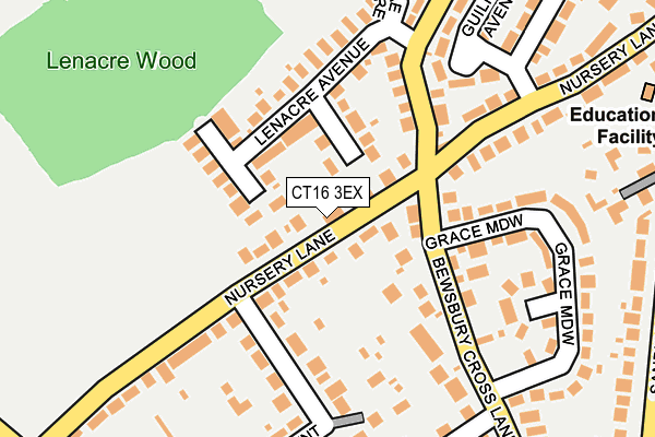 CT16 3EX map - OS OpenMap – Local (Ordnance Survey)