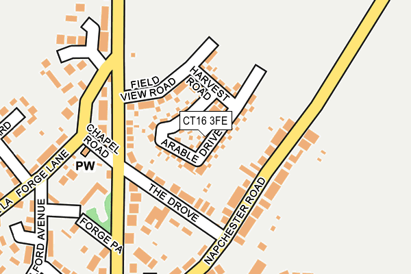 CT16 3FE map - OS OpenMap – Local (Ordnance Survey)