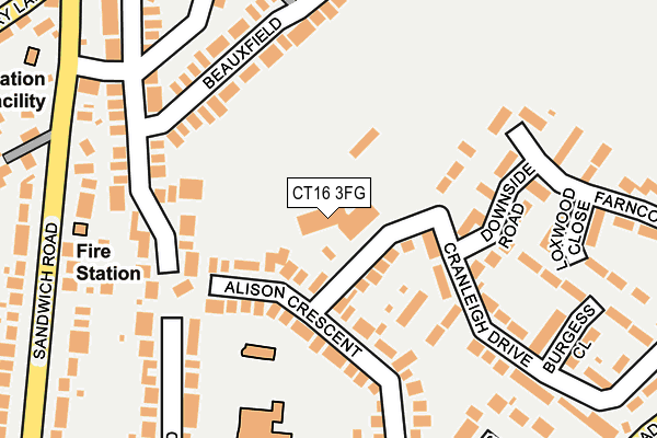 CT16 3FG map - OS OpenMap – Local (Ordnance Survey)