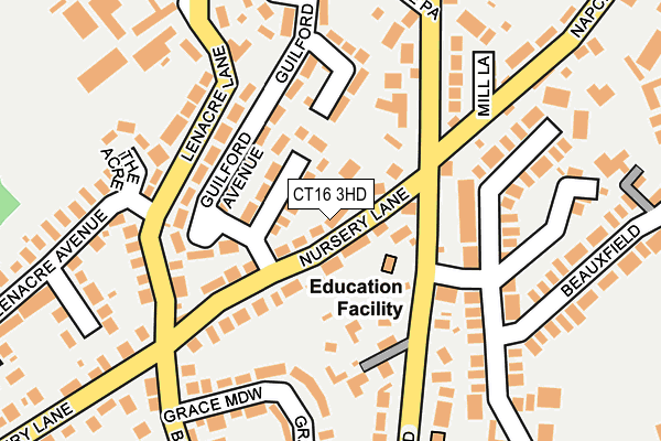 CT16 3HD map - OS OpenMap – Local (Ordnance Survey)