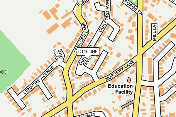 CT16 3HF map - OS OpenMap – Local (Ordnance Survey)