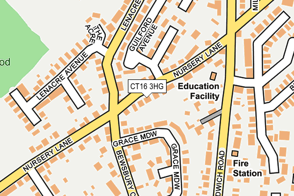 CT16 3HG map - OS OpenMap – Local (Ordnance Survey)