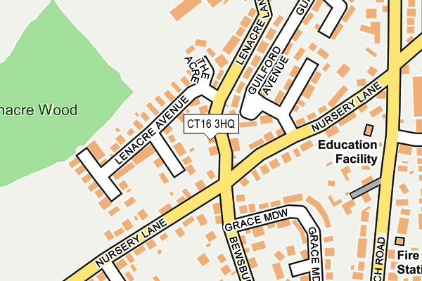 CT16 3HQ map - OS OpenMap – Local (Ordnance Survey)