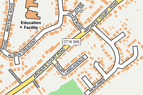 CT16 3HS map - OS OpenMap – Local (Ordnance Survey)