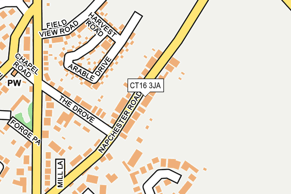 CT16 3JA map - OS OpenMap – Local (Ordnance Survey)