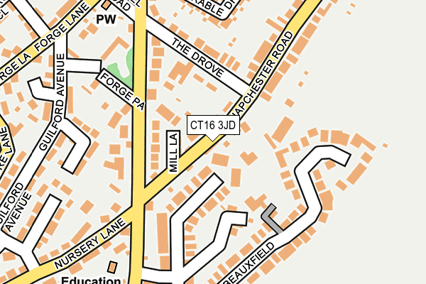 CT16 3JD map - OS OpenMap – Local (Ordnance Survey)