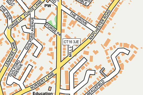 CT16 3JE map - OS OpenMap – Local (Ordnance Survey)