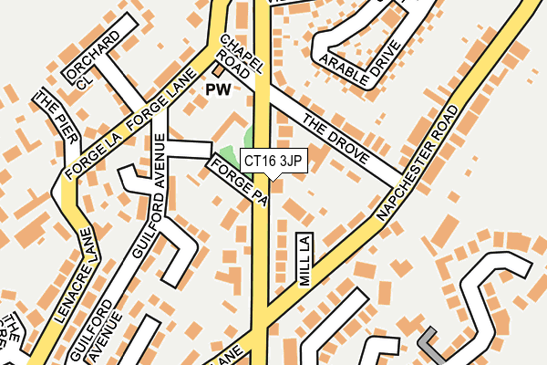 CT16 3JP map - OS OpenMap – Local (Ordnance Survey)