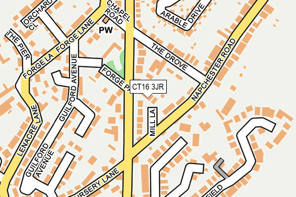 CT16 3JR map - OS OpenMap – Local (Ordnance Survey)