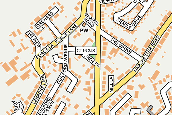 CT16 3JS map - OS OpenMap – Local (Ordnance Survey)