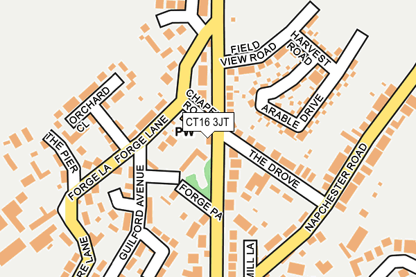 CT16 3JT map - OS OpenMap – Local (Ordnance Survey)