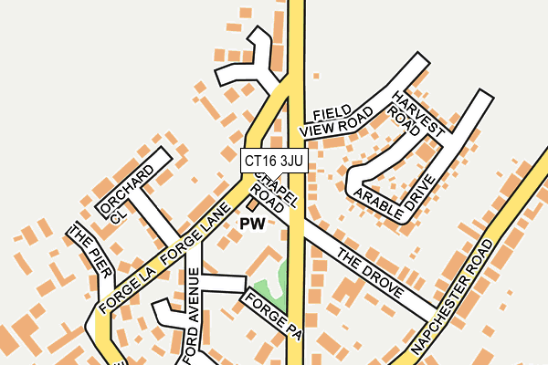 CT16 3JU map - OS OpenMap – Local (Ordnance Survey)