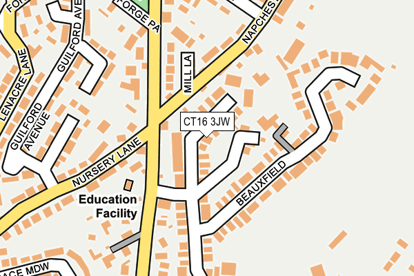 CT16 3JW map - OS OpenMap – Local (Ordnance Survey)