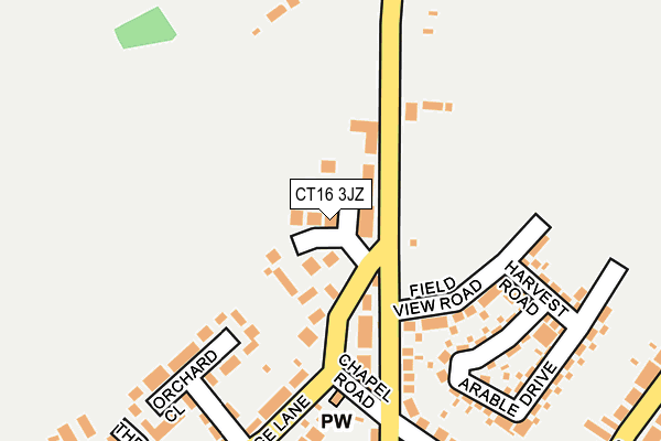 CT16 3JZ map - OS OpenMap – Local (Ordnance Survey)