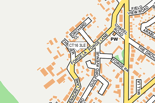 CT16 3LE map - OS OpenMap – Local (Ordnance Survey)