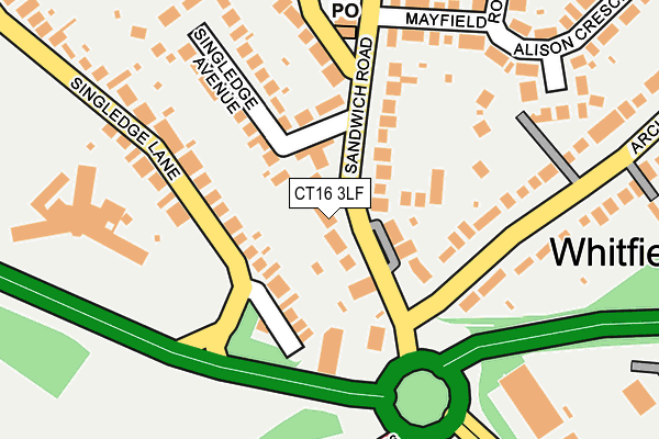 CT16 3LF map - OS OpenMap – Local (Ordnance Survey)