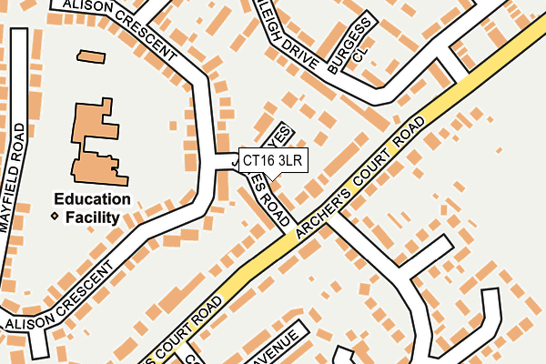 CT16 3LR map - OS OpenMap – Local (Ordnance Survey)