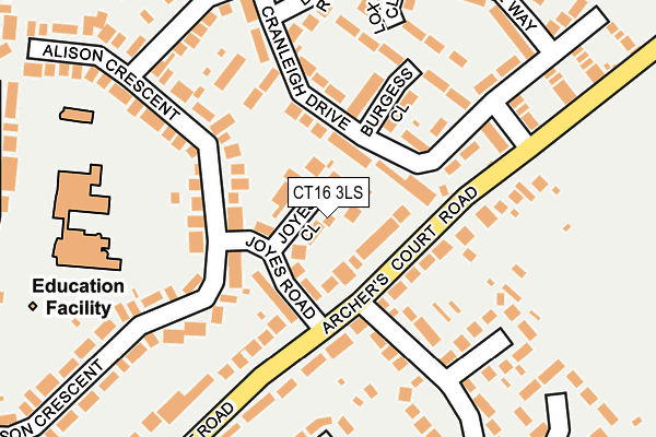 CT16 3LS map - OS OpenMap – Local (Ordnance Survey)
