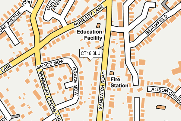 CT16 3LU map - OS OpenMap – Local (Ordnance Survey)