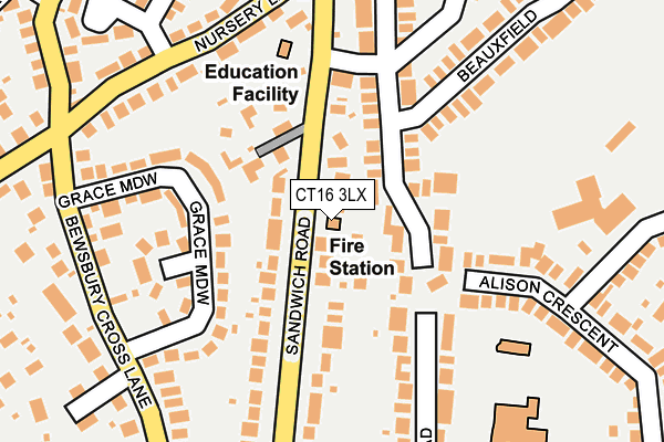 CT16 3LX map - OS OpenMap – Local (Ordnance Survey)