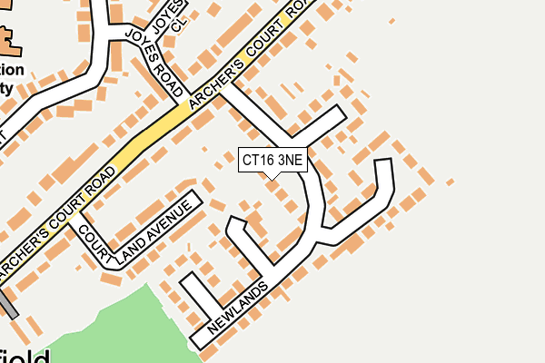CT16 3NE map - OS OpenMap – Local (Ordnance Survey)